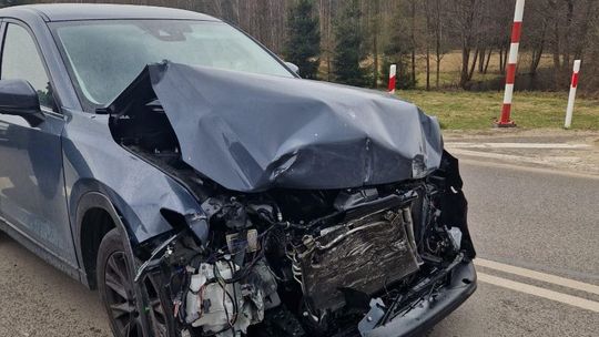 Sztumskie Pole. Zderzenie auta z szynobusem.