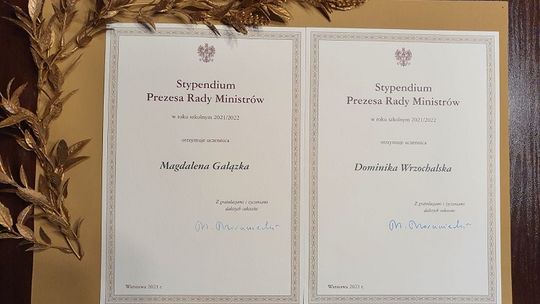Uczennice I LO w Malborku stypendystkami Prezesa Rady Ministrów 