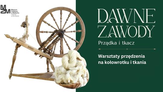 Warsztaty przędzenia na kołowrotku i tkanina na zamku w Kwidzynie