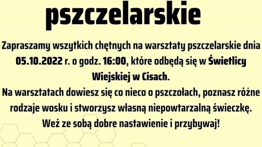 Warsztaty pszczelarskie w Cisach.