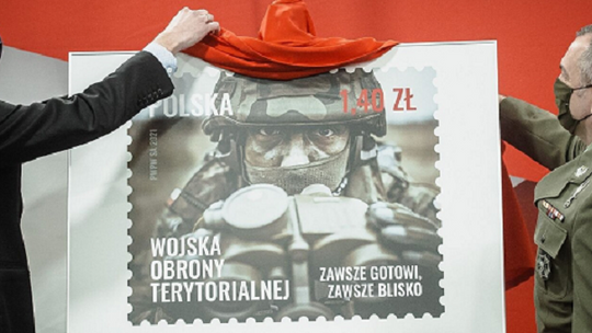 Wojska Obrony Terytorialnej na znaczku Poczty Polskiej