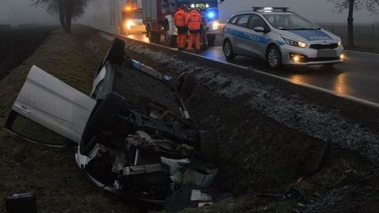 Wypadek w miejscowości Chlebówka. Malborska policja apeluje o ostrożność