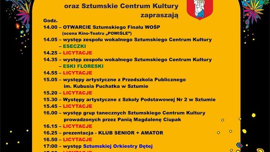 Zobacz co będzie się działo podczas 31. Finału WOŚP w Sztumie