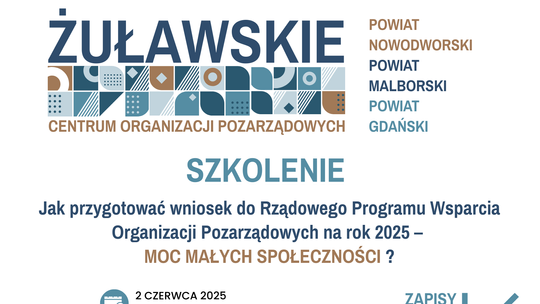 Żuławskie Centrum Organizacji Pozarządowych - wsparcie dla NGO z trzech powiatów. Zapisz się na bezpłatne szkolenie.