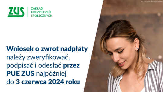 ZUS przypomina. Wnioski o zwrot nadpłaconej składki zdrowotnej można wysyłać do 3 czerwca