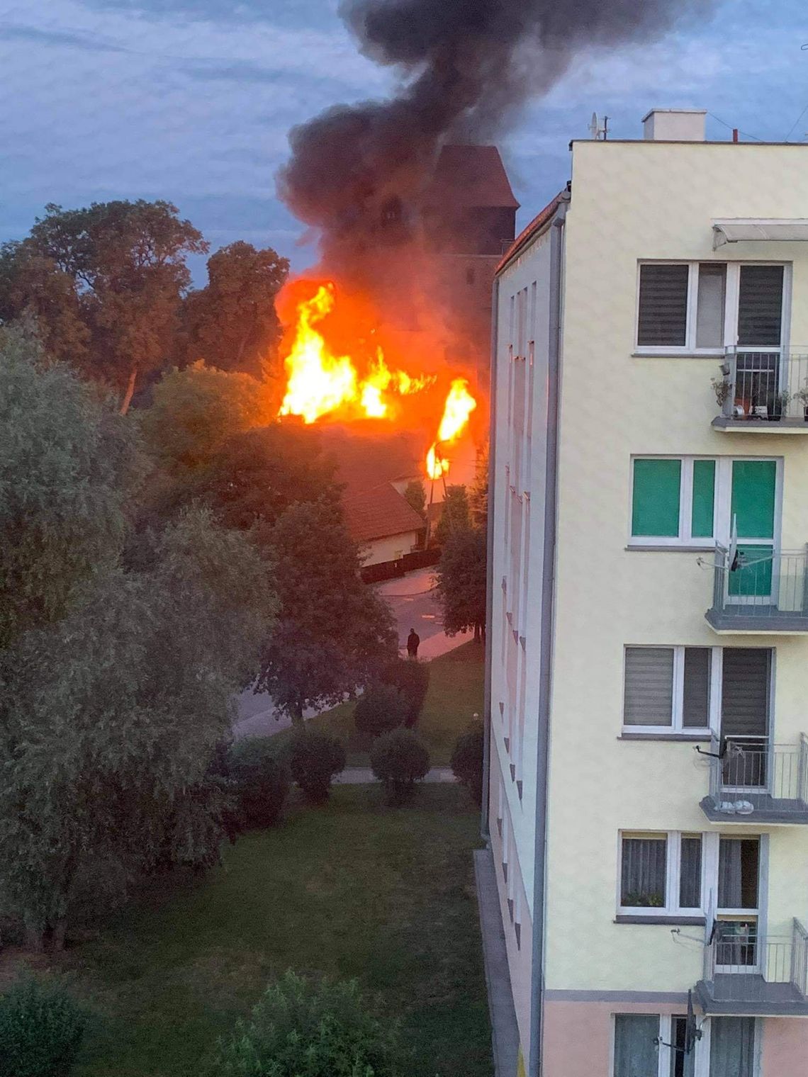 12 zastępów straż pożarnych gasiło pożar w Nowym Stawie