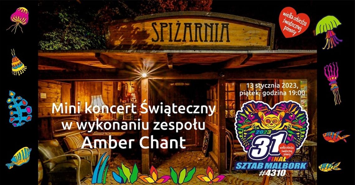 31. Finał WOŚP. Mini koncert świąteczny zespołu AMBER CHANT w Malborku.