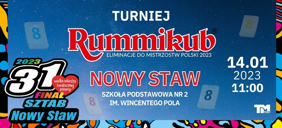 31. Finał WOŚP. Turniej RUMMIKUB w Nowym Stawie.