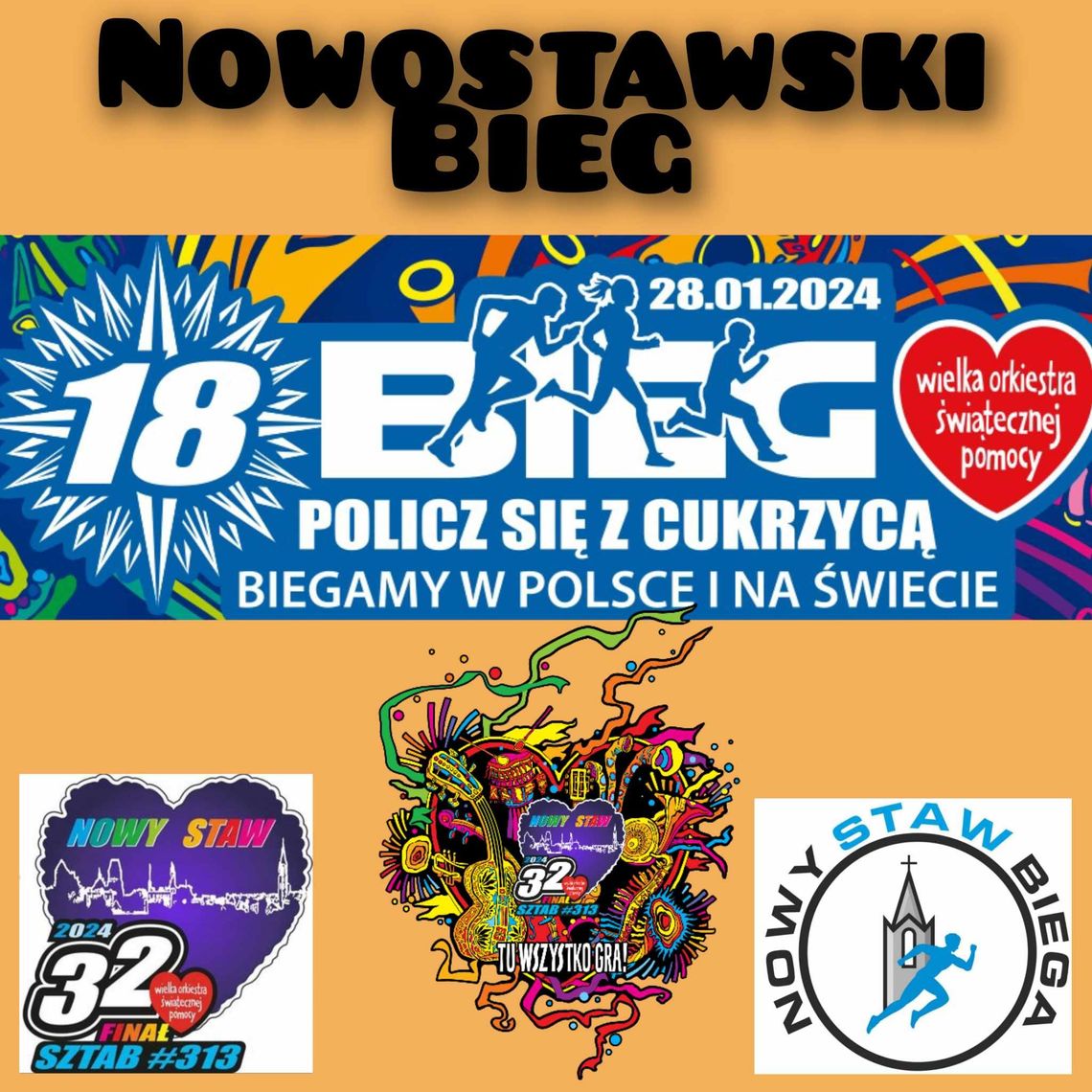 32. Finał WOŚP. 18. Bieg "Policz się z cukrzycą" w Nowym Stawie.