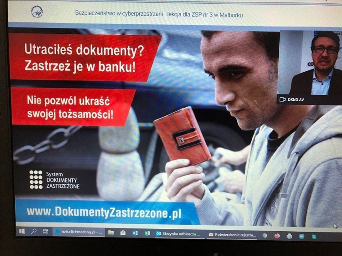 Bankowcy dla edukacji - młodzież z Malborka uczestniczyła w zajęciach online na temat "Bezpieczeństwa w Cyberprzestrzeni"