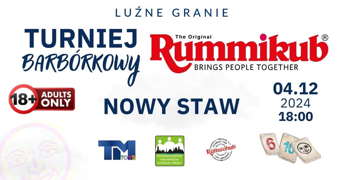 Barbórkowy Turniej Rummikub dla dorosłych w Nowym Stawie