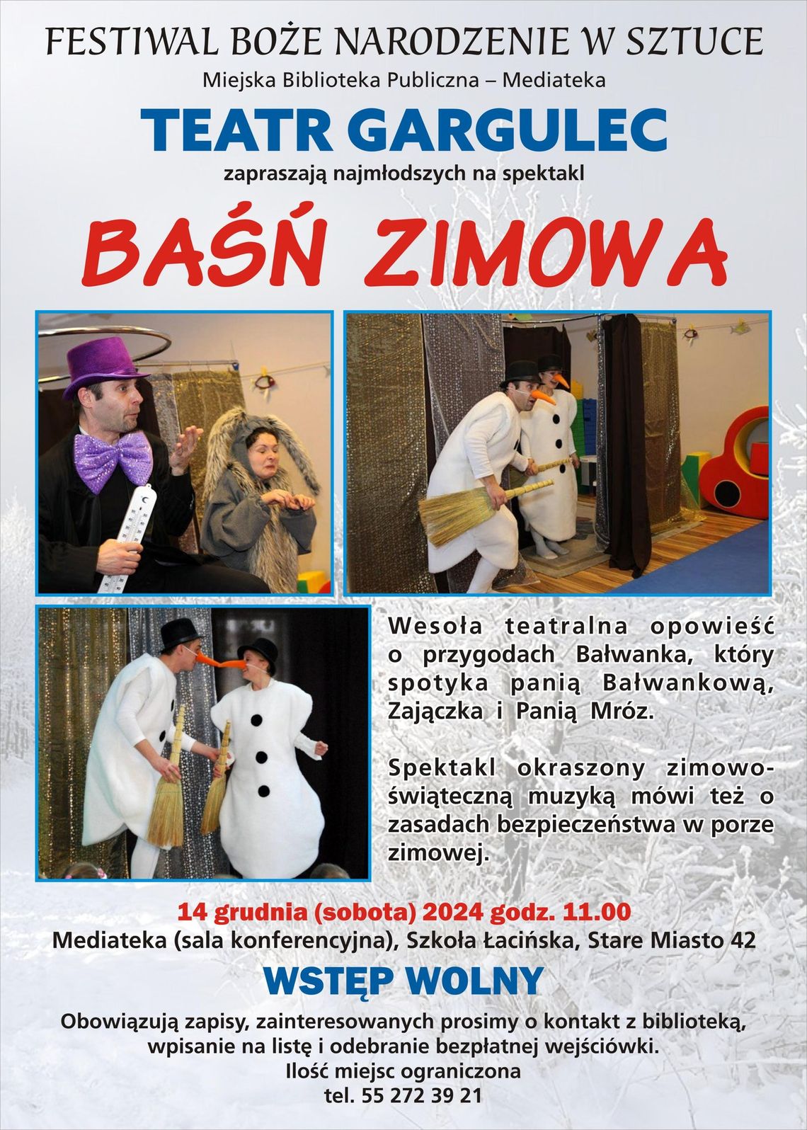 "Baśń Zimowa" spektakl w malborskiej Mediatece.