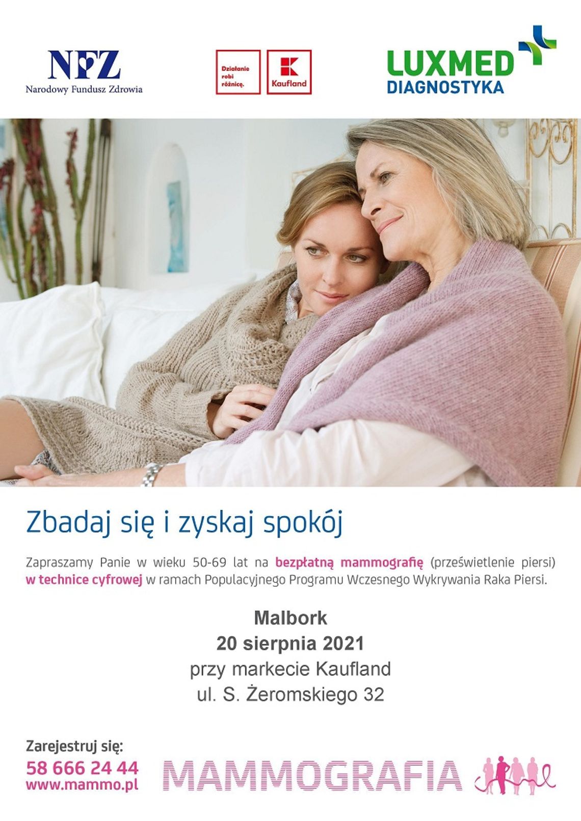 Bezpłatna mammografia w mobilnej pracowni mammograficznej w Malborku