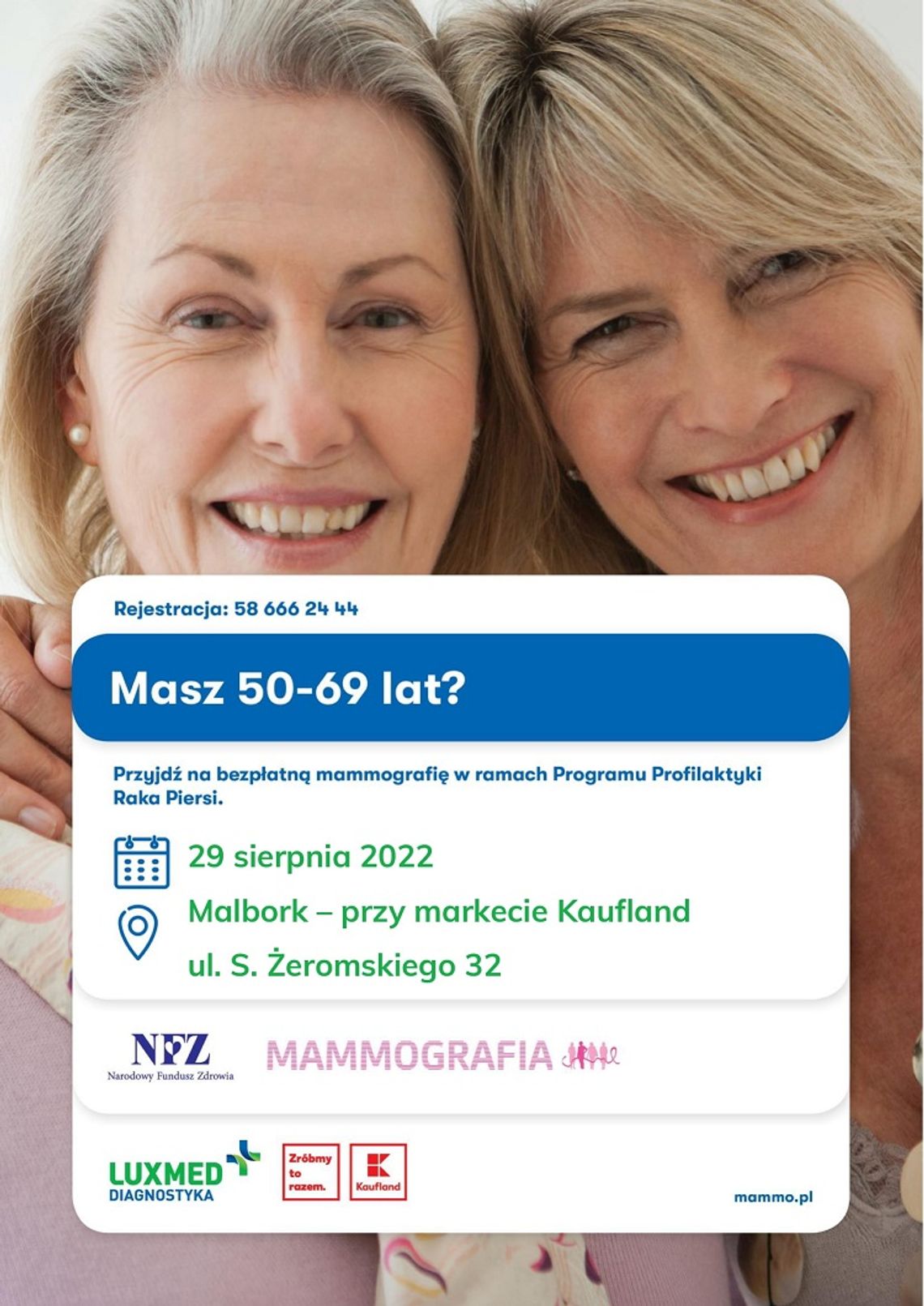 Bezpłatne badania mammograficzne w Malborku