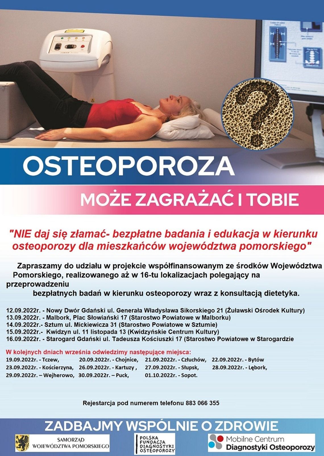 Bezpłatne badania w kierunku osteoporozy w Malborku
