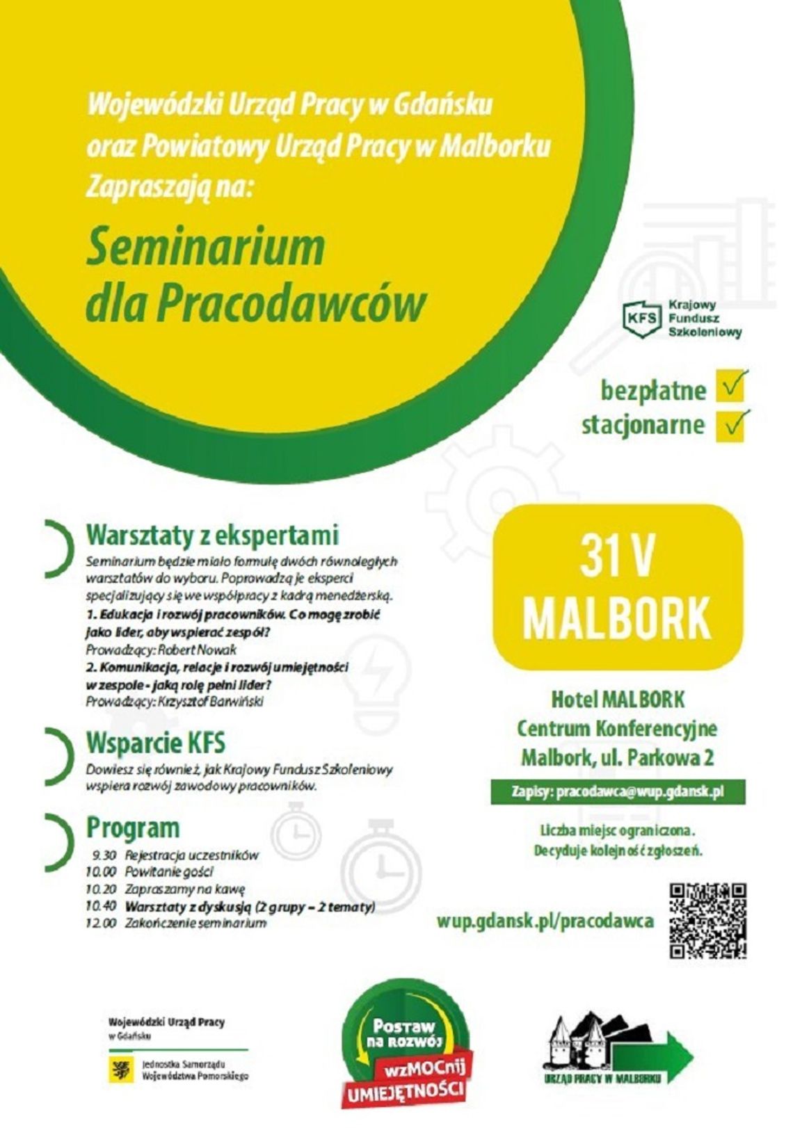 Bezpłatne seminarium dla Pracodawców w Malborku.