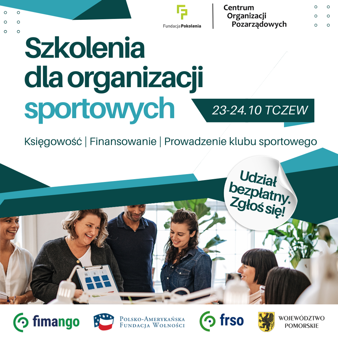 Bezpłatne szkolenia COP dla pomorskich organizacji sportowych