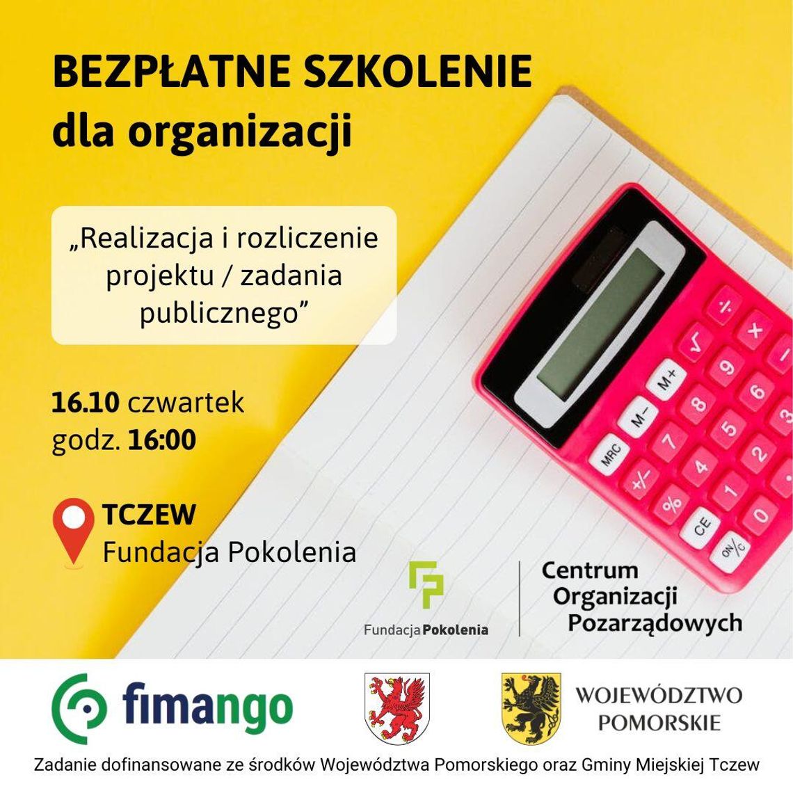 Bezpłatne szkolenie COP - realizacja i rozliczenie projektu w Tczewie.
