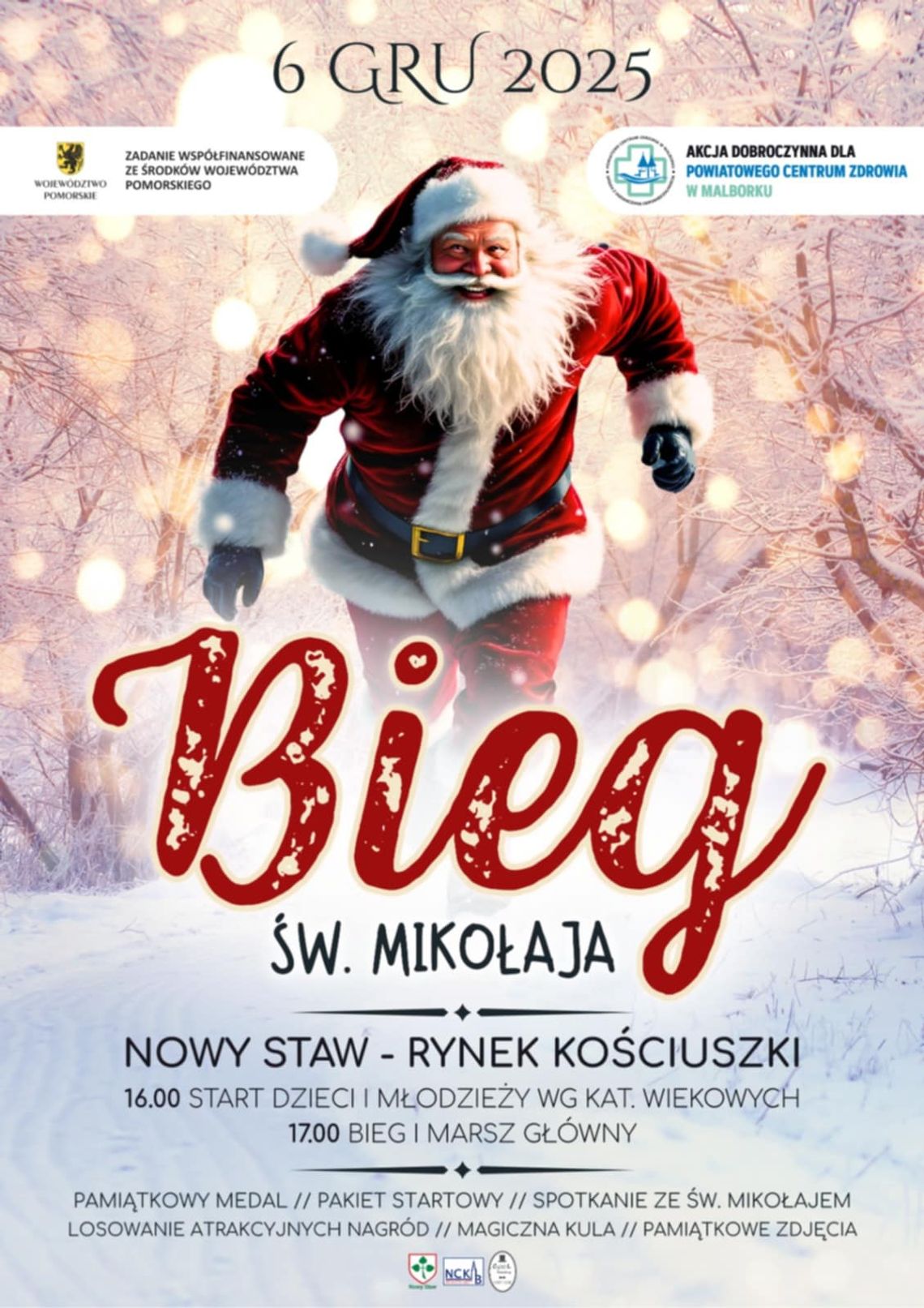Bieg Świętego Mikołaja w Nowym Stawie: Połącz sport, świąteczną radość i pomoc! 🎁