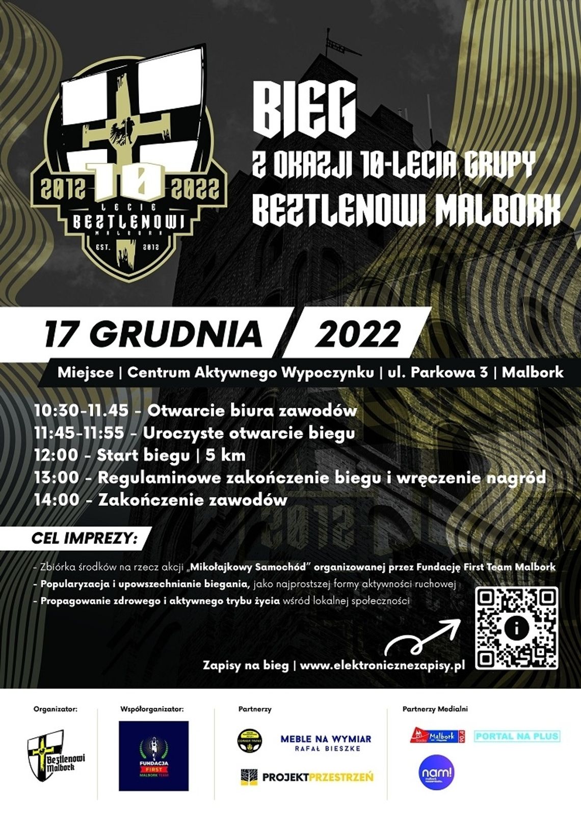 Bieg z okazji 10-lecia Grupy Beztlenowi Malbork.