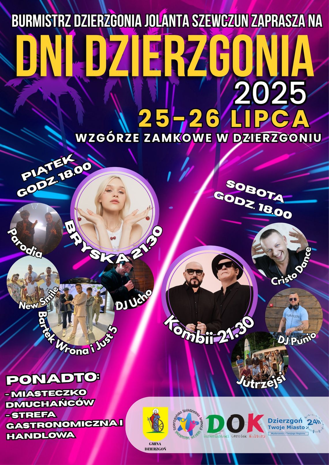 Bryska i Kombii zagrają podczas Dni Dzierzgonia 2025.