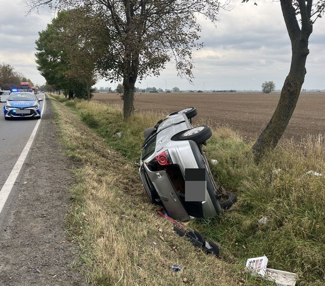 Dachowanie na DK 55 pomiędzy Tragaminem a Martągiem