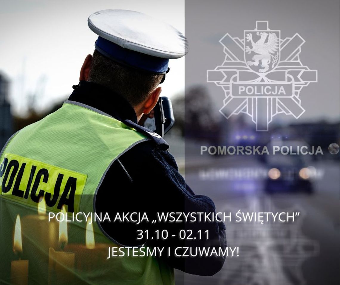 Działania policjantów na Pomorzu w rejonie cmentarzy.