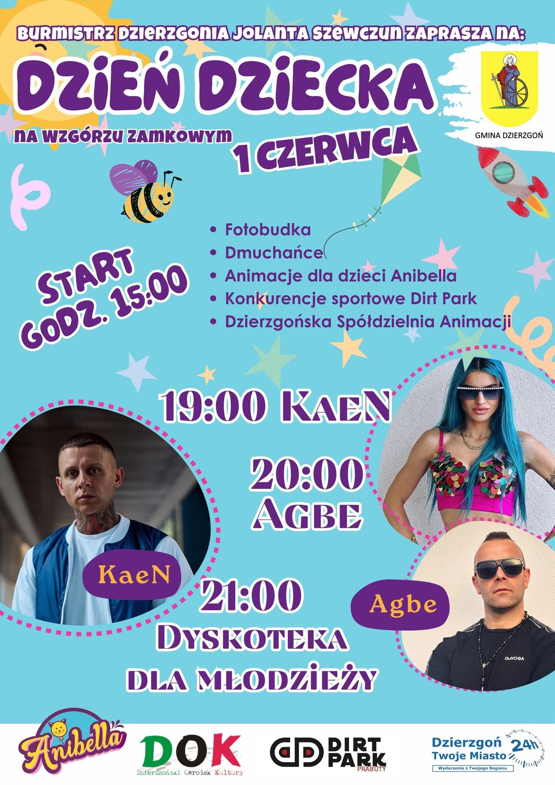 Dzień Dziecka na Wzgórzu Zamkowym w Dzierzgoniu.
