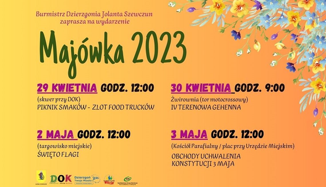 'Dzierzgońska Majówka 2023". Zobacz co będzie się działo w Dzierzgoniu.