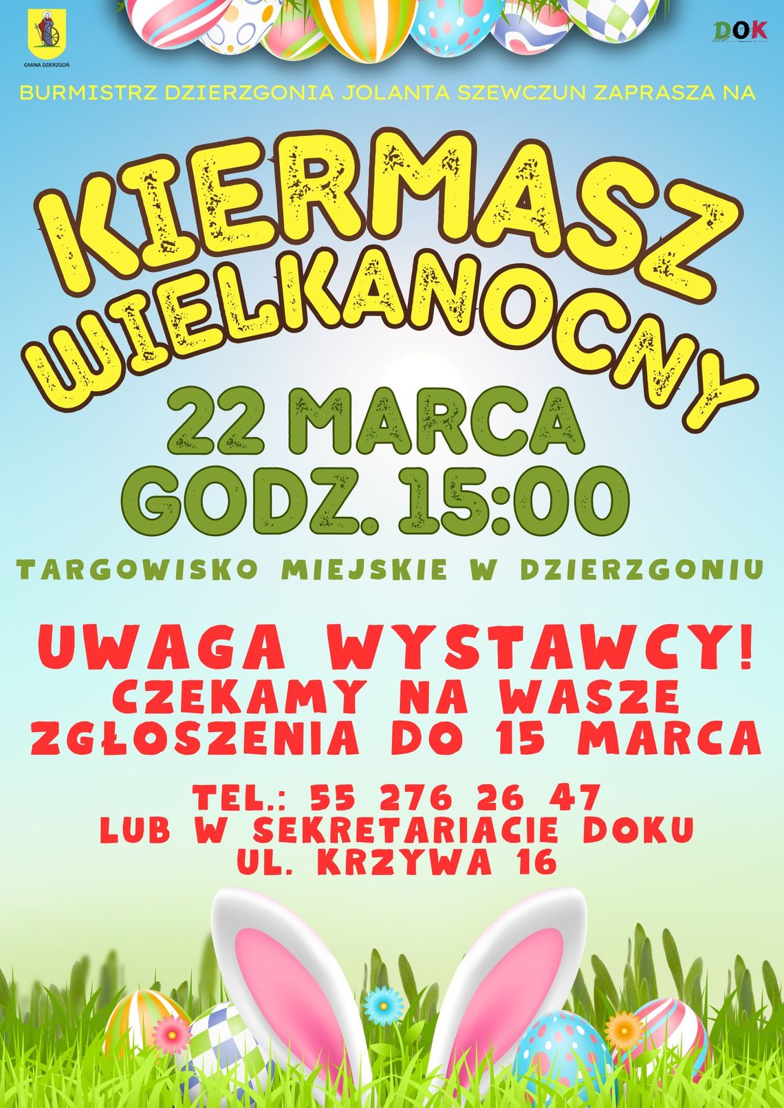 "Dzierzgoński Kiermasz Wielkanocny". Trwa nabór wystawców.