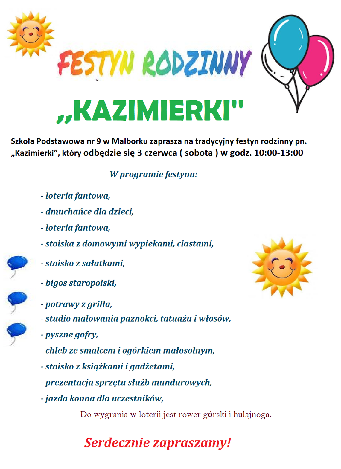 Festyn Rodzinny "Kazimierki" w Szkole Podstawowej nr 9 w Malborku