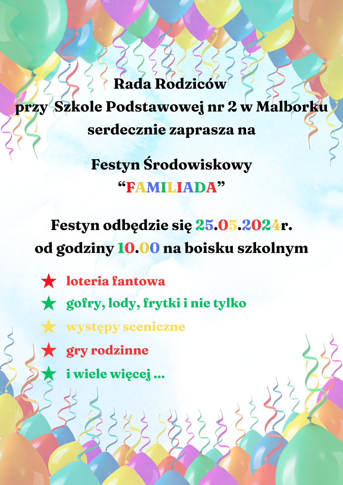 Festyn Środowiskowy "Familiada" w SP nr 2 w Malborku.