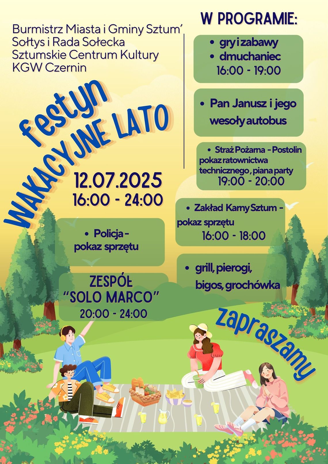 Festyn "Wakacyjne Lato" w Czerninie.
