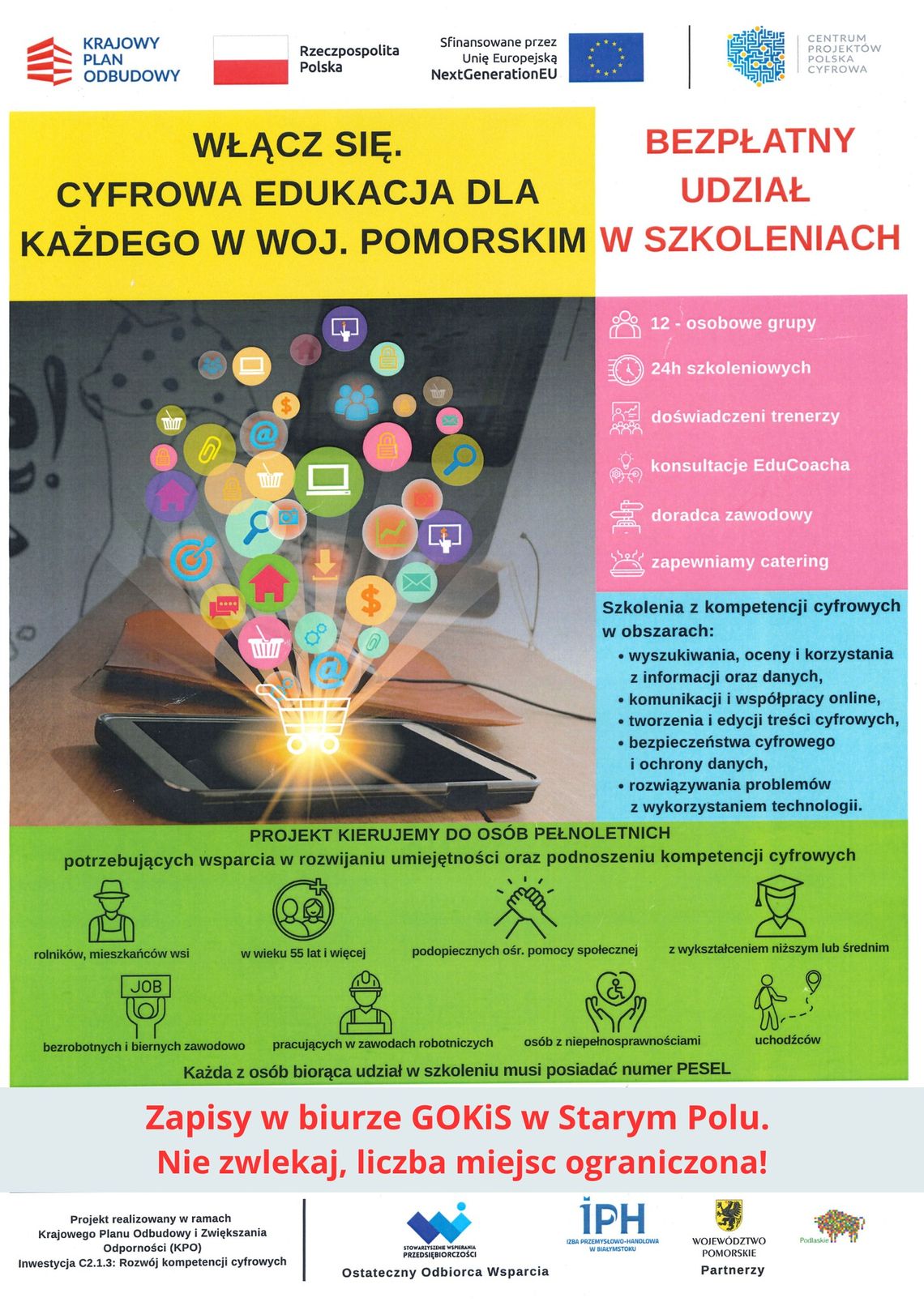 Gmina Stare Pole. „Włącz się. Cyfrowa edukacja dla każdego w woj. pomorskim”.
