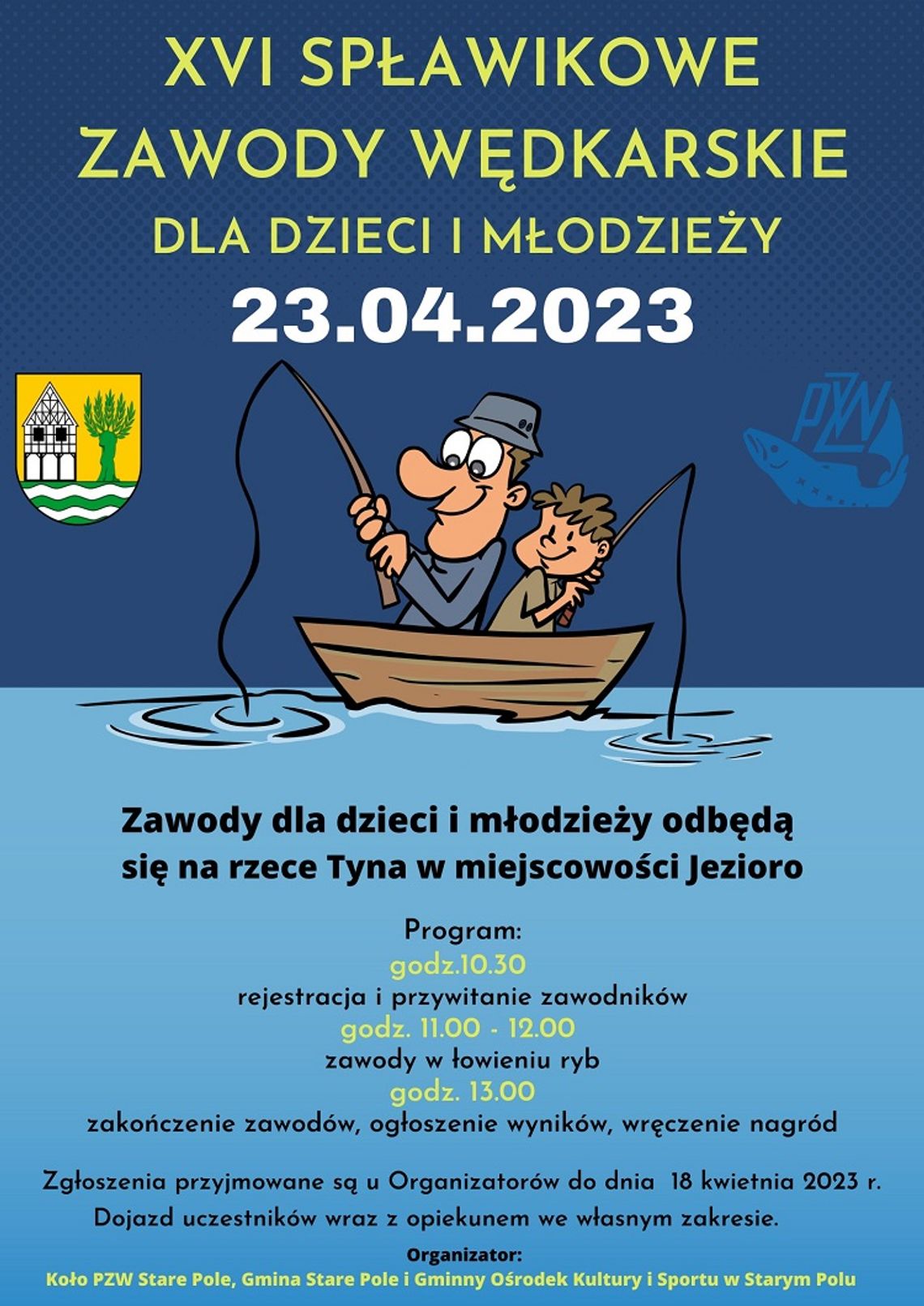 Gmina Stare Pole. XVI Spławikowe Zawody Wędkarskie dla dzieci i młodzieży.