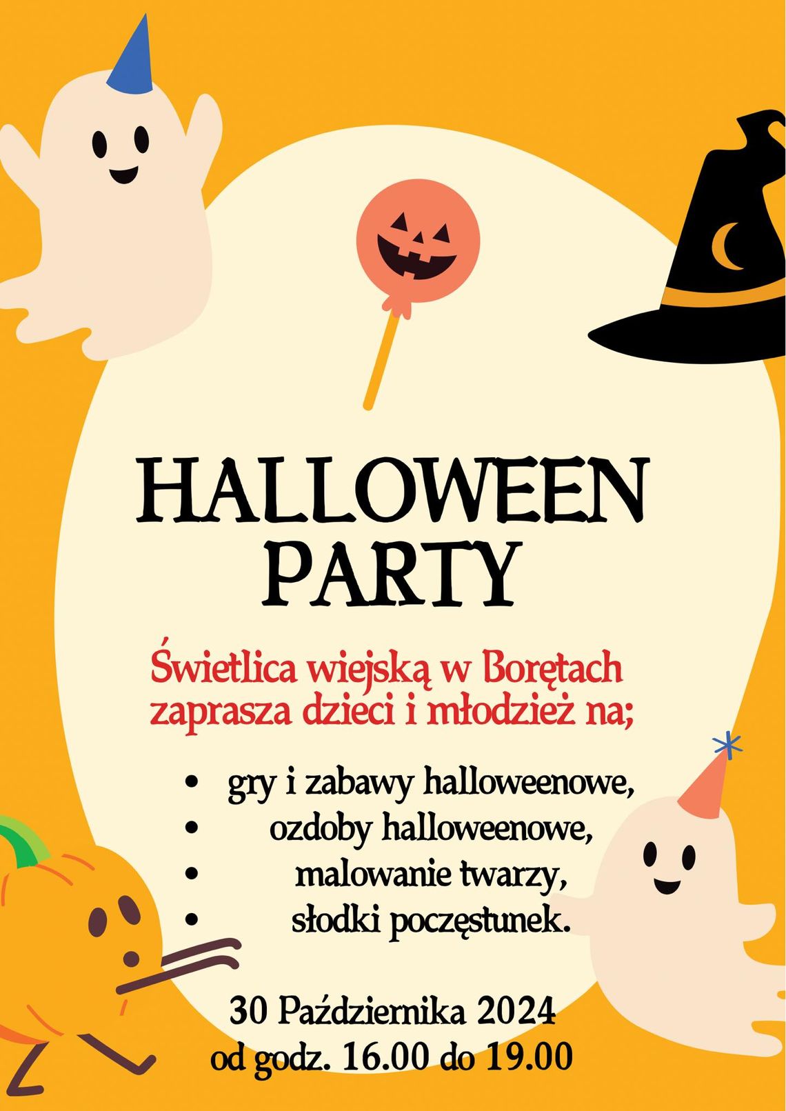 Halloween Party dla dzieci i młodzieży w Borętach.