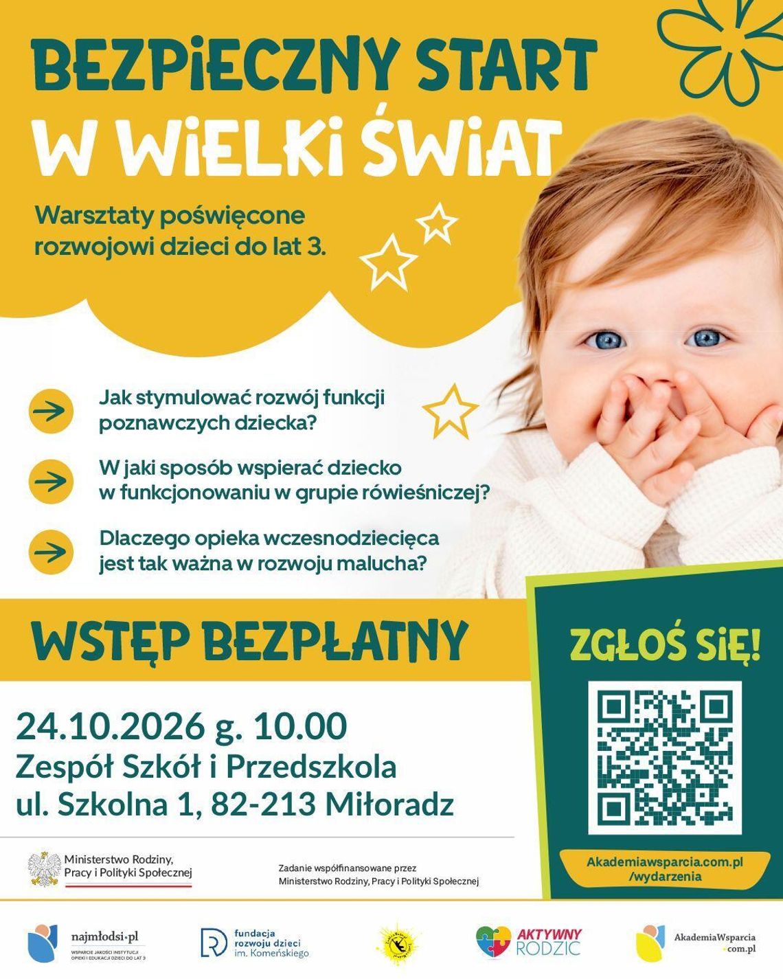 Jak mądrze wspierać rozwój malucha? Bezpłatne warsztaty dla rodziców w Miłoradzu. Jak mądrze wspierać rozwój malucha? Bezpłatne warsztaty dla rodziców w Miłoradzu.