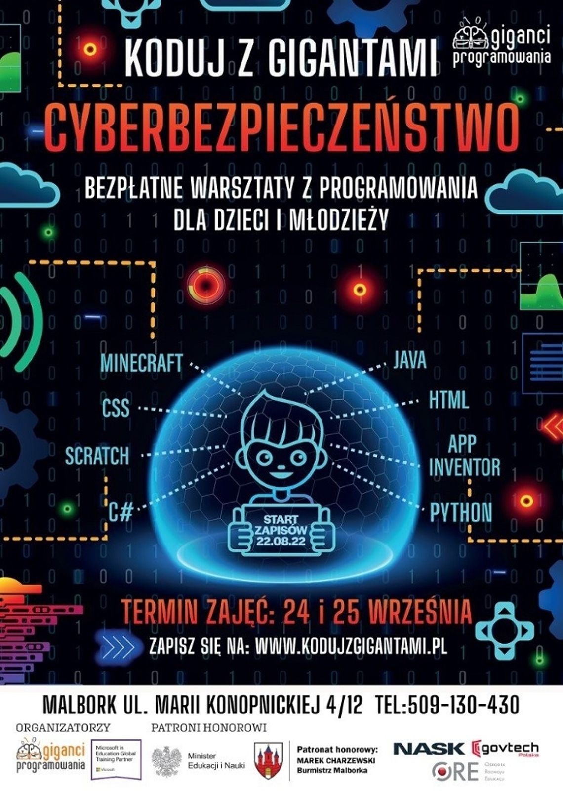 Koduj z Gigantami. Zaproszenie na warsztaty w Malborku.