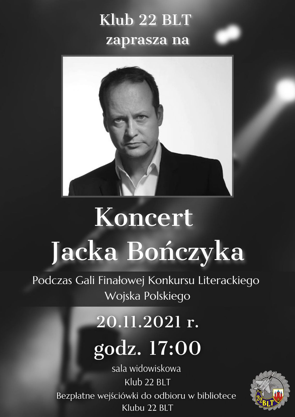 Koncert Jacka Bończyka w Klubie 22 Bazy Lotnictwa Taktycznego w Malborku.