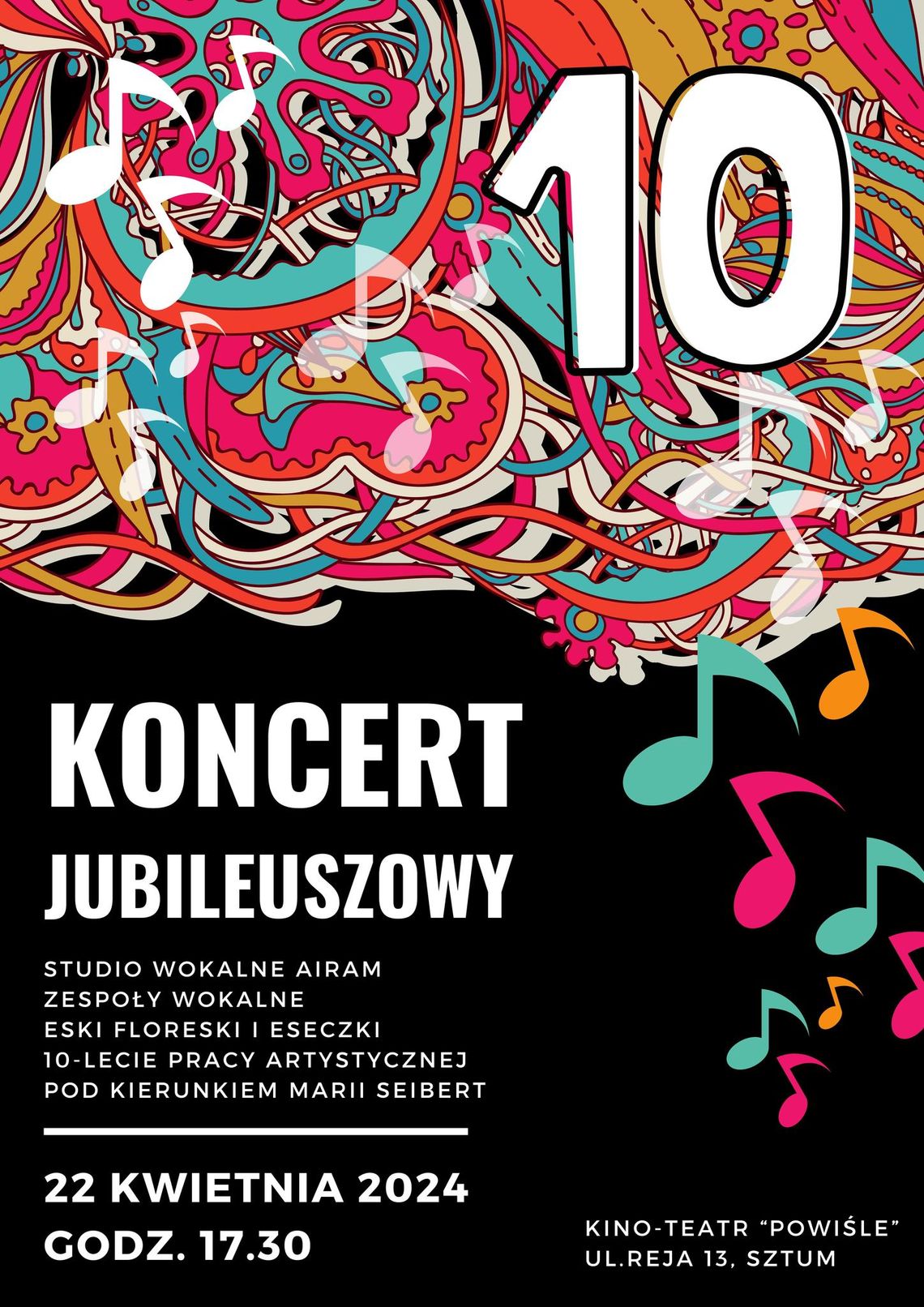 Koncert Jubileuszowy w Sztumskim Centrum Kultury.