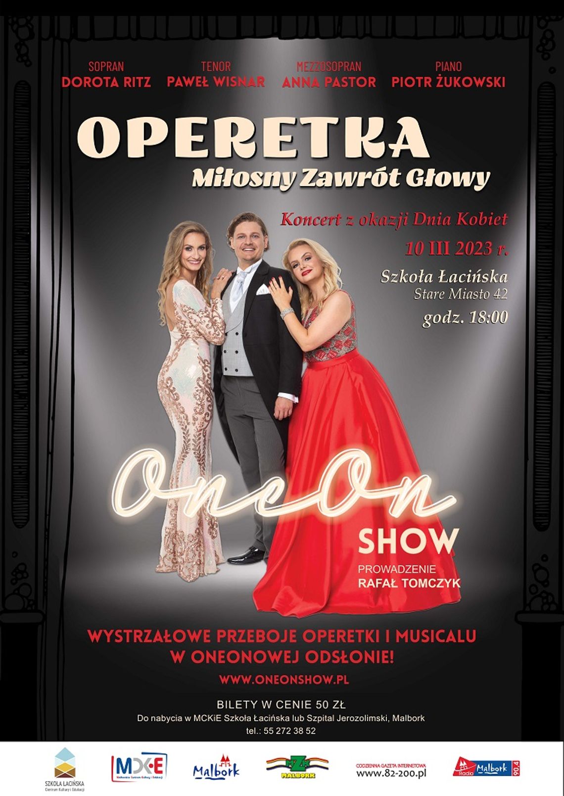 Koncert operetkowy z okazji Dnia Kobiet w malborskiej Szkole Łacińskiej.