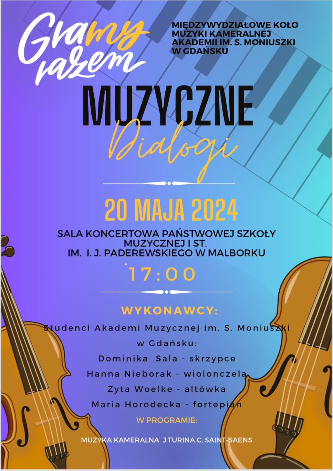 Koncert pn. "Gramy Razem. Muzyczne Dialogi" w Malborku.