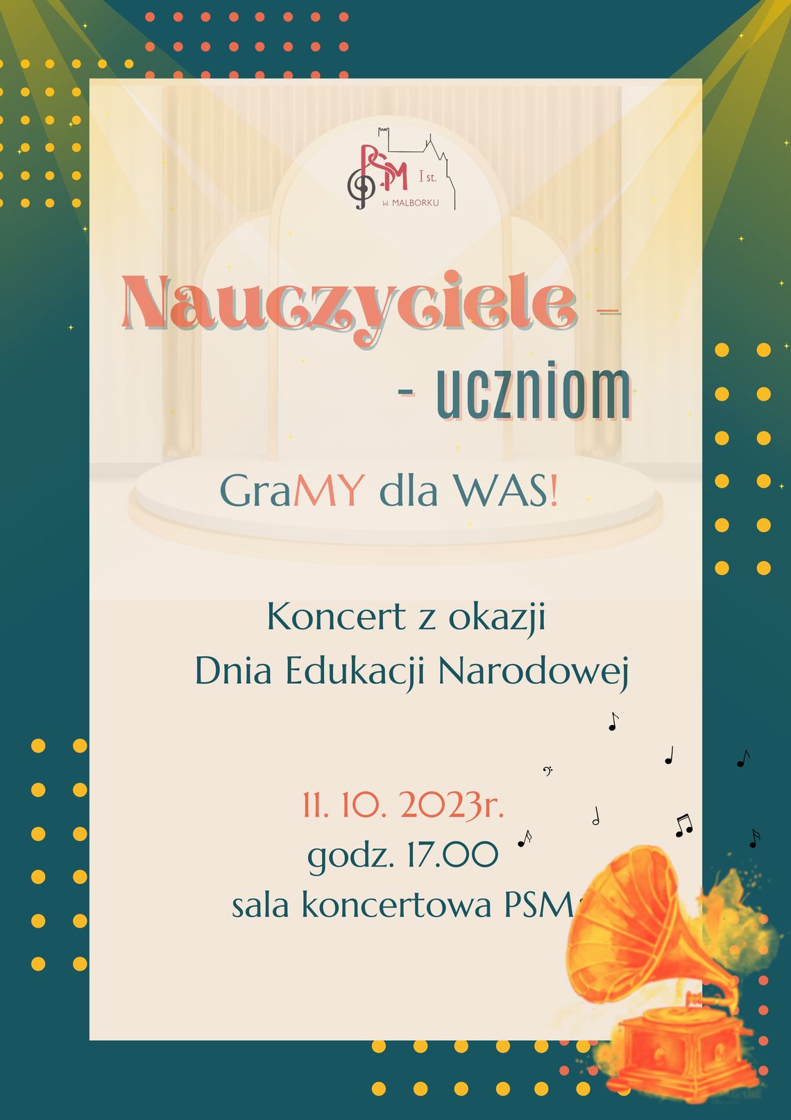 Koncert pn. "Nauczyciele - uczniom. GraMY dla Was" w Państwowej Szkole Muzycznej w Malborku.