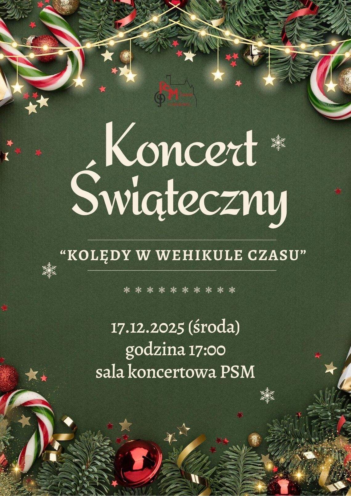 Koncert Świąteczny "Kolędy w wehikule czasu" w Państwowej Szkole Muzycznej w Malborku.