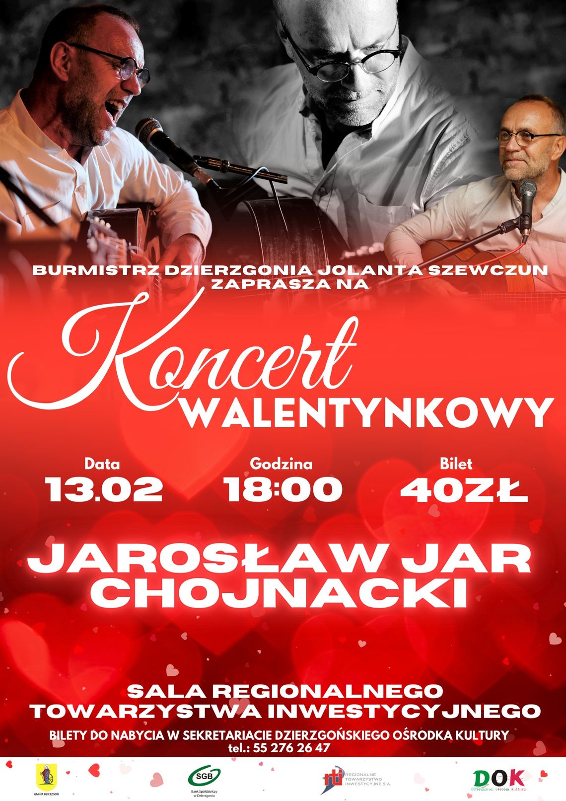 Koncert walentynkowy Jarosława Jar Chojnackiego w Dzierzgoniu.