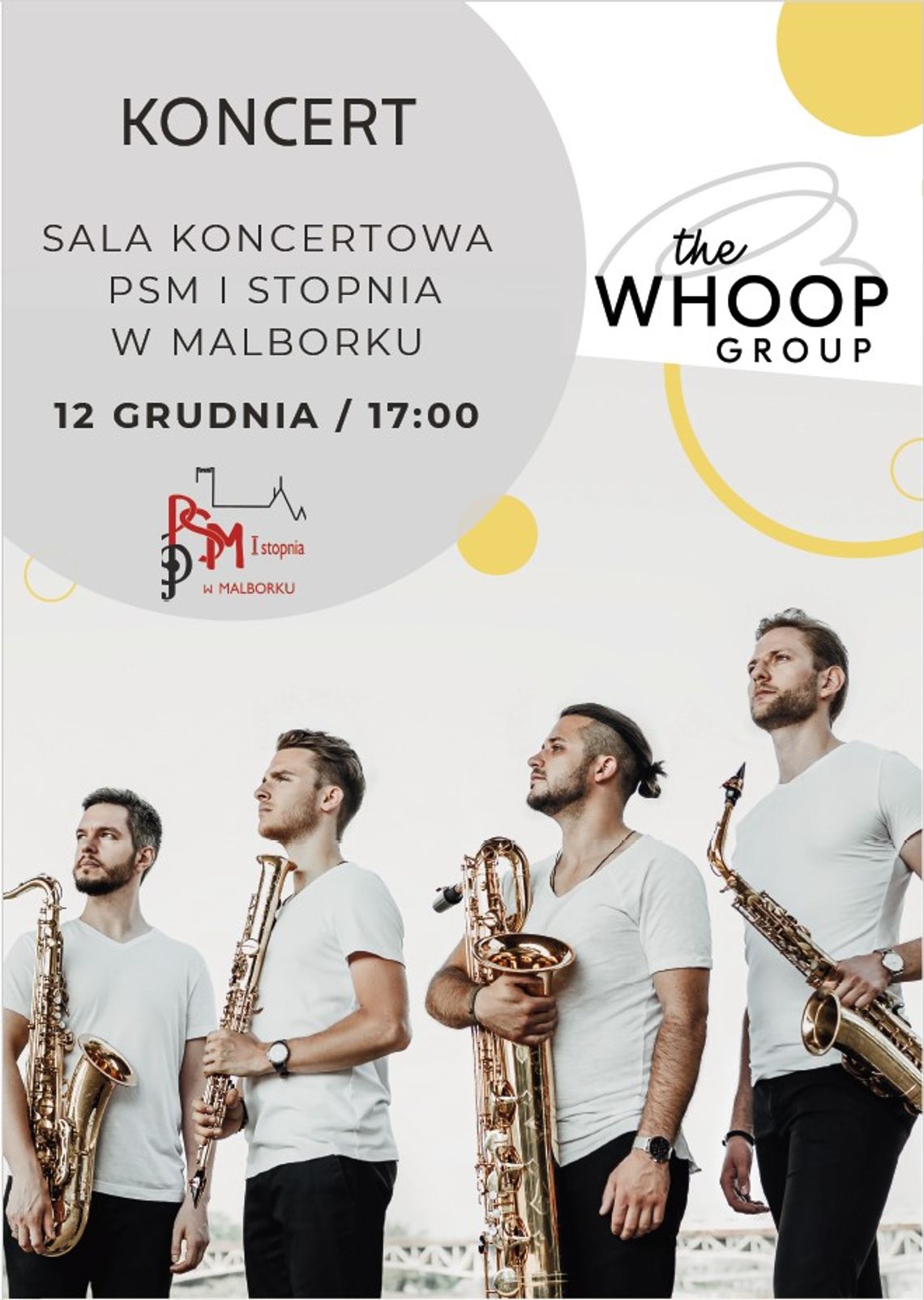 Koncert zespołu The WHOOP Group w Państwowej Szkole Muzycznej w Malborku