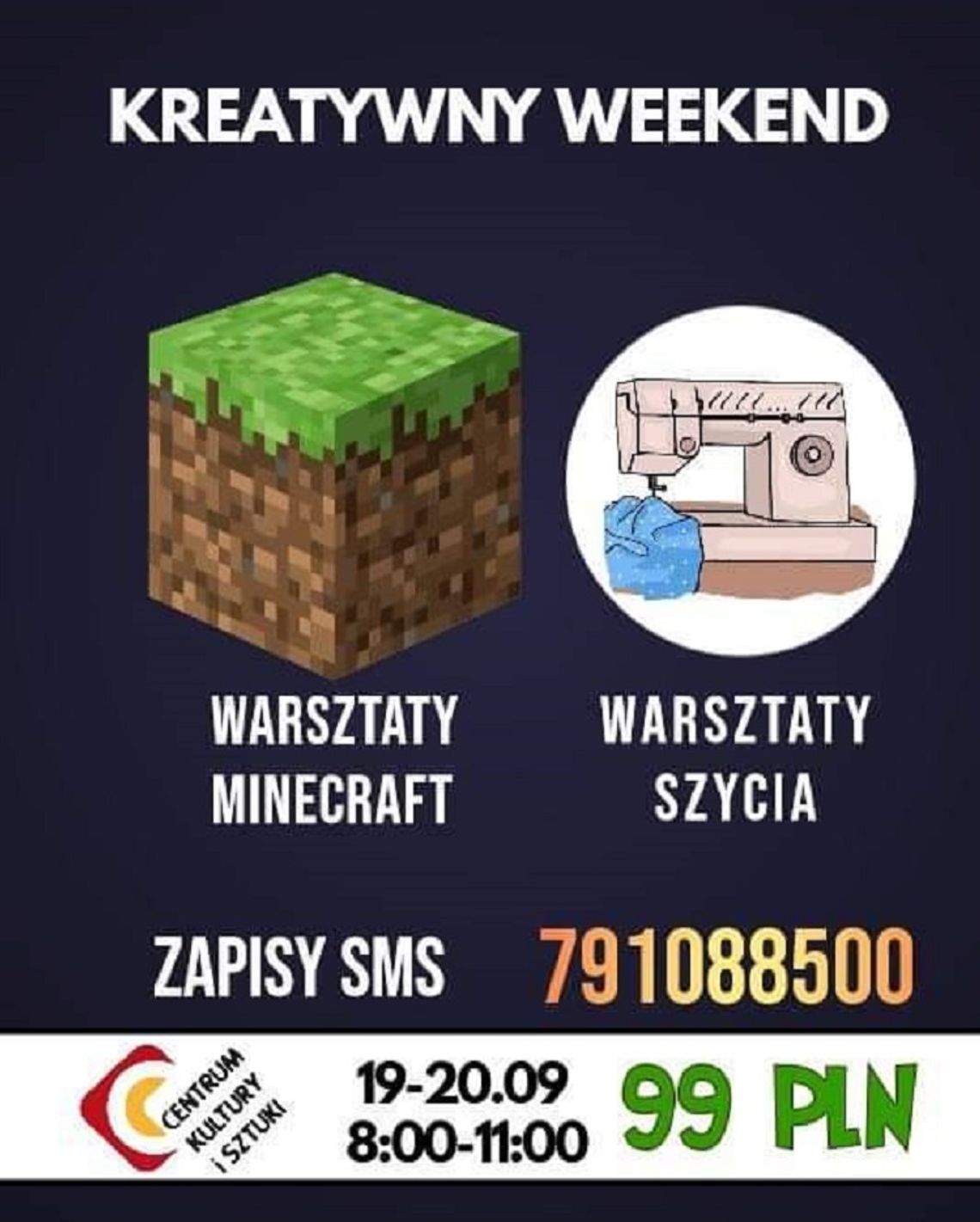 Kreatywny weekend w Tczewie – warsztaty Minecraft i warsztaty szycia