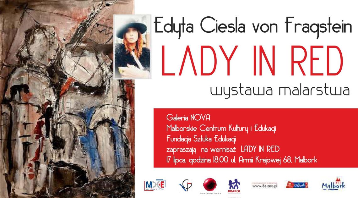 "LADY IN RED" - wernisaż malarstwa Edyty Ciesli von Fragstein w Malborku.