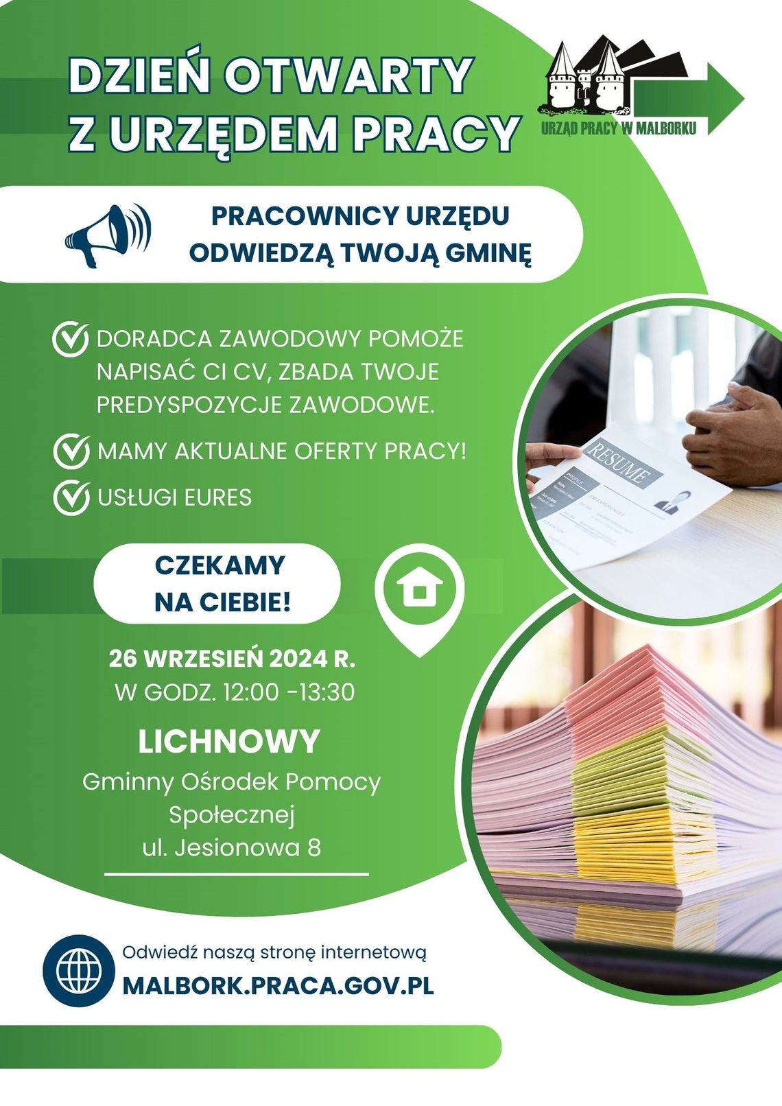 Lichnowy. Dzień Otwarty z Powiatowym Urzędem Pracy.