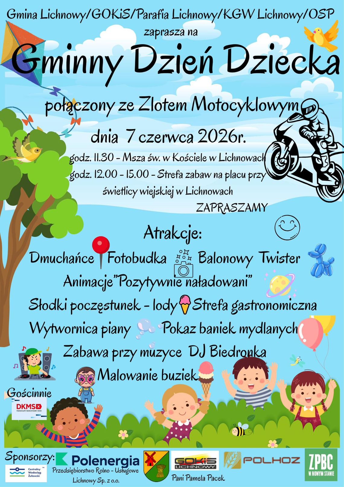 Lichnowy. Gminny Dzień Dziecka połączony ze Zlotem Motocyklowym. Lichnowy. Gminny Dzień Dziecka połączony ze Zlotem Motocyklowym.